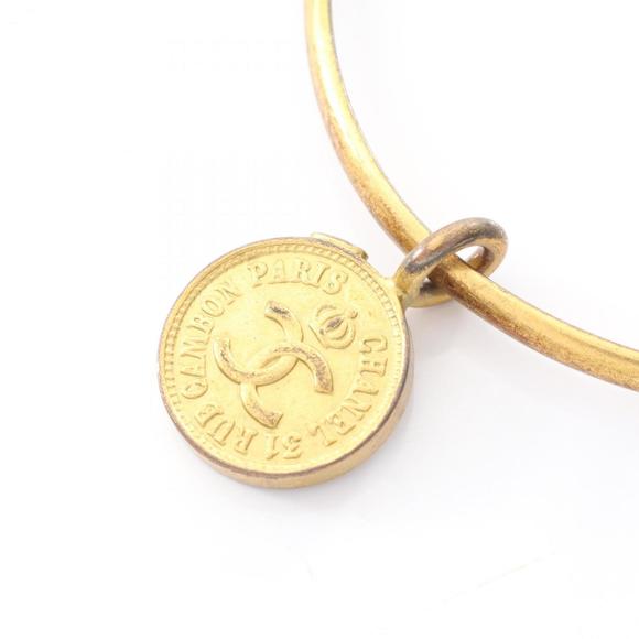 CHANEL Authentic Gold Logo Bracelet